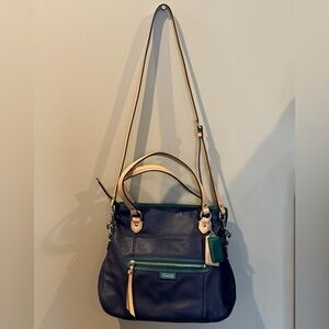 COACH Crossbody/Tote F1380-F23911 Daisy Spectator Mia, Navy, Teal, Tan Leather